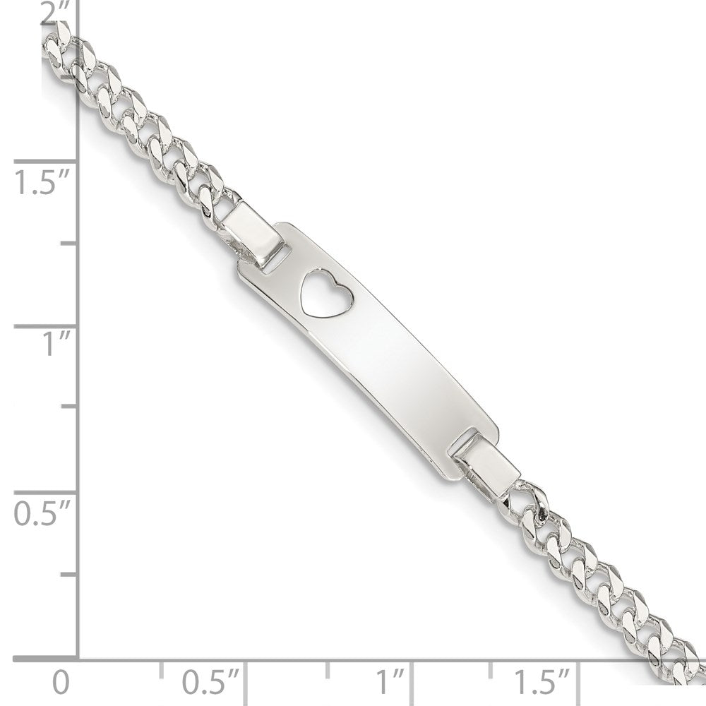 Sterling Silver Baby ID with Cut-out Heart Bracelet - Product Photo