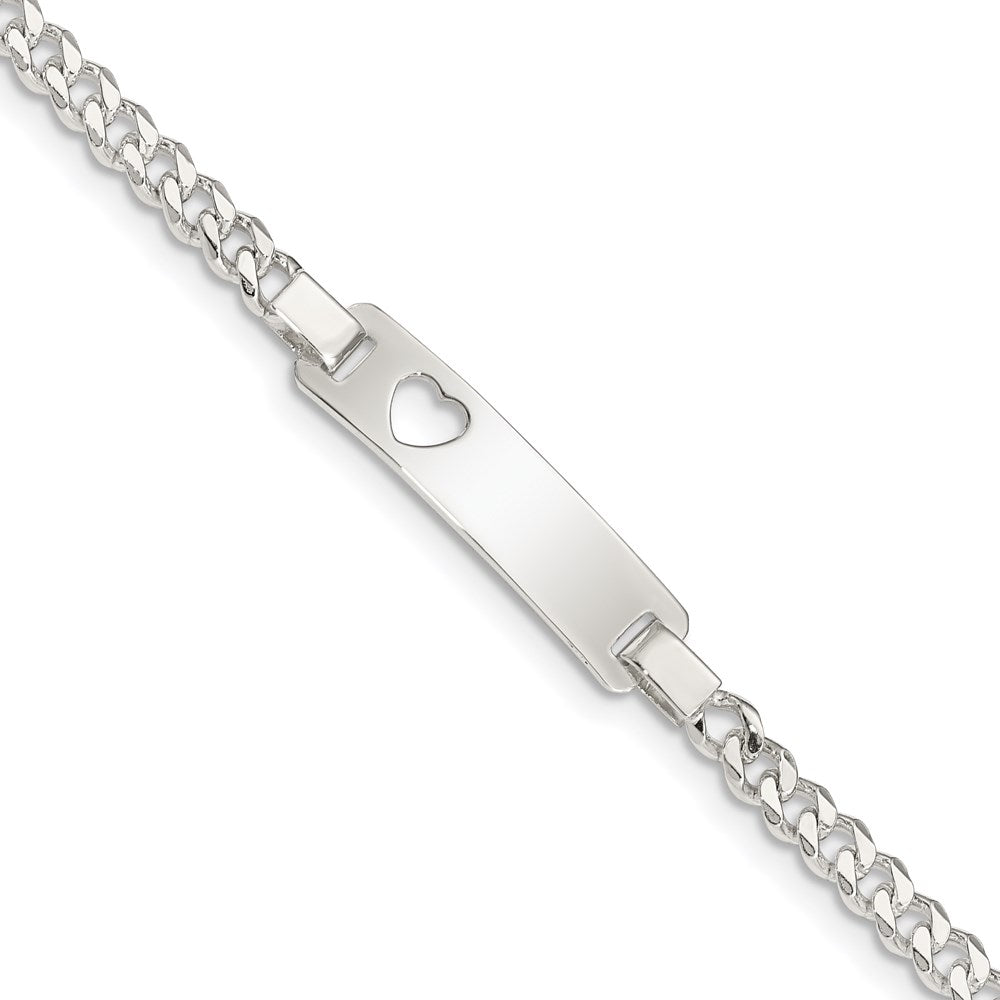 Sterling Silver Baby ID with Cut-out Heart Bracelet - Product Photo