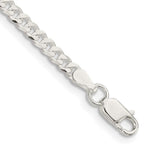 Sterling Silver 3.15mm Flat Curb Chain Bracelet 7"-9" - Product Photo