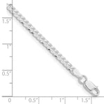 Sterling Silver Rhodium-plated 3.15mm Flat Curb Chain Bracelet 7"-9" - Product Photo