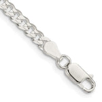 Sterling Silver 3.8mm Flat Curb Chain Bracelet 7"-9" - Product Photo