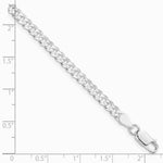 Sterling Silver Rhodium-plated 3.8mm Flat Curb Chain Bracelet 7"-9" - Product Photo
