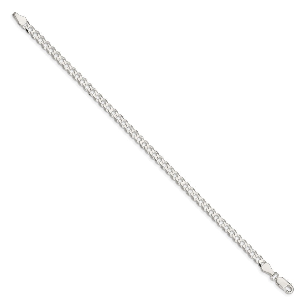 Sterling Silver 4.7mm Flat Curb Chain Bracelet 7"-10" - Product Photo