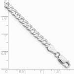 Sterling Silver Rhodium-plated 4.7mm Flat Curb Chain Bracelet 7"-10" - Product Photo