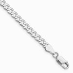 Sterling Silver Rhodium-plated 4.7mm Flat Curb Chain Bracelet 7"-10" - Product Photo