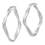 Leslie's Sterling Silver RH-plated Radiant Essence Twisted Hoop Earrings - Product Photo