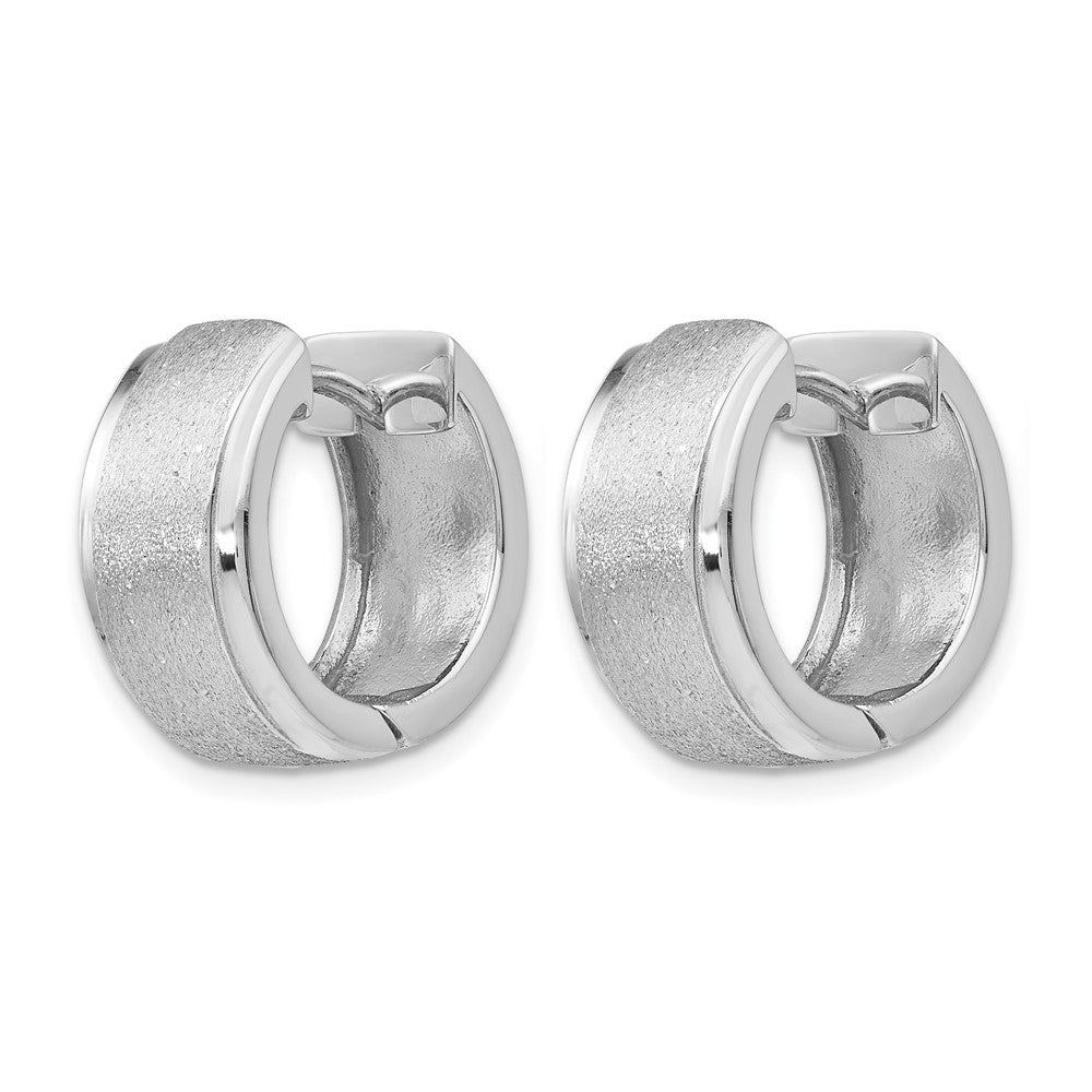 Leslie's Sterling Silver RH-plated Radiant Essence Hoop Earrings - Product Photo