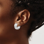 Leslie's Sterling Silver RH-plated Radiant Essence Hoop Earrings - Product Photo