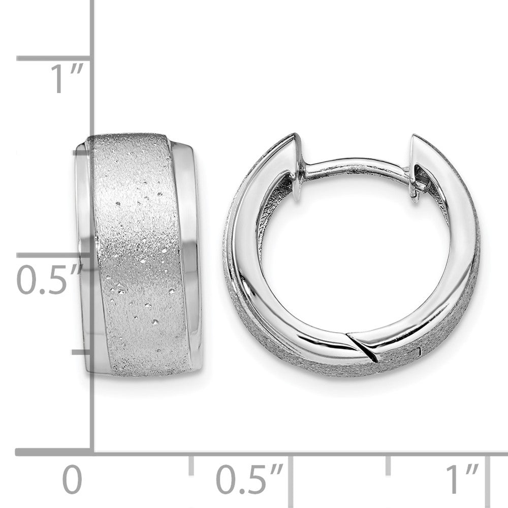 Leslie's Sterling Silver RH-plated Radiant Essence Hoop Earrings - Product Photo