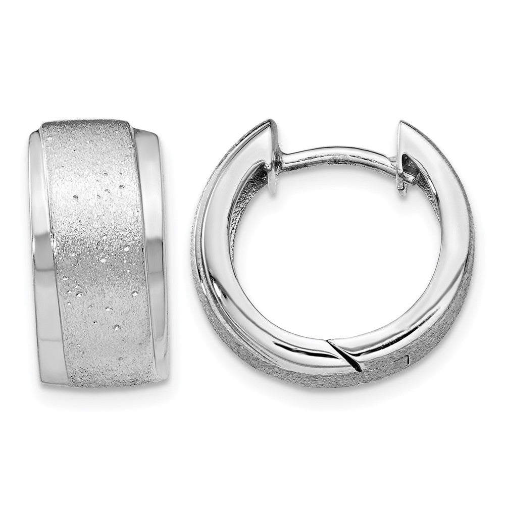 Leslie's Sterling Silver RH-plated Radiant Essence Hoop Earrings - Product Photo