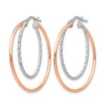 Leslie's Sterling Silver Rose-tone D/C Hoop Earrings - Product Photo