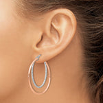 Leslie's Sterling Silver Rose-tone D/C Hoop Earrings - Product Photo