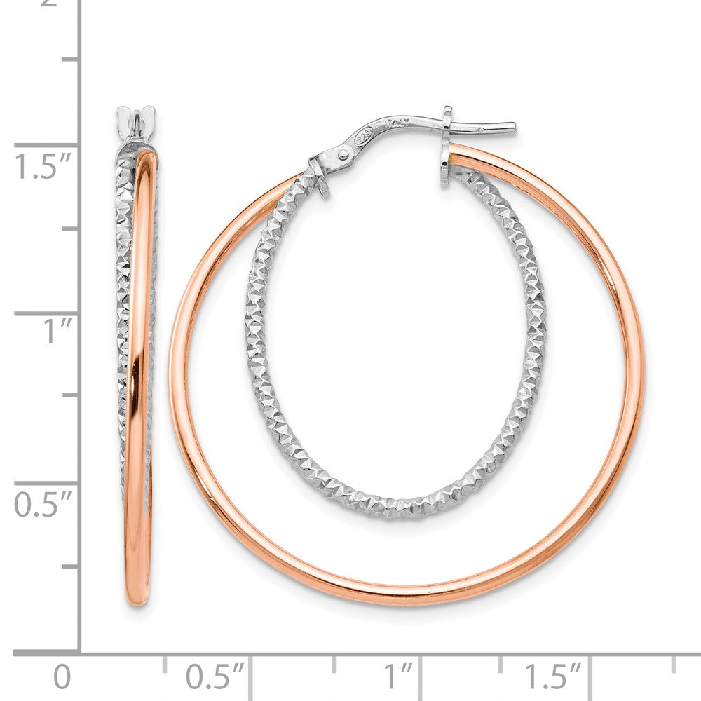 Leslie's Sterling Silver Rose-tone D/C Hoop Earrings - Product Photo