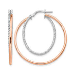 Leslie's Sterling Silver Rose-tone D/C Hoop Earrings - Product Photo