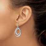 Leslie's SS RH-plated Radiant Essence Textured Post Dangle Earrings - Product Photo