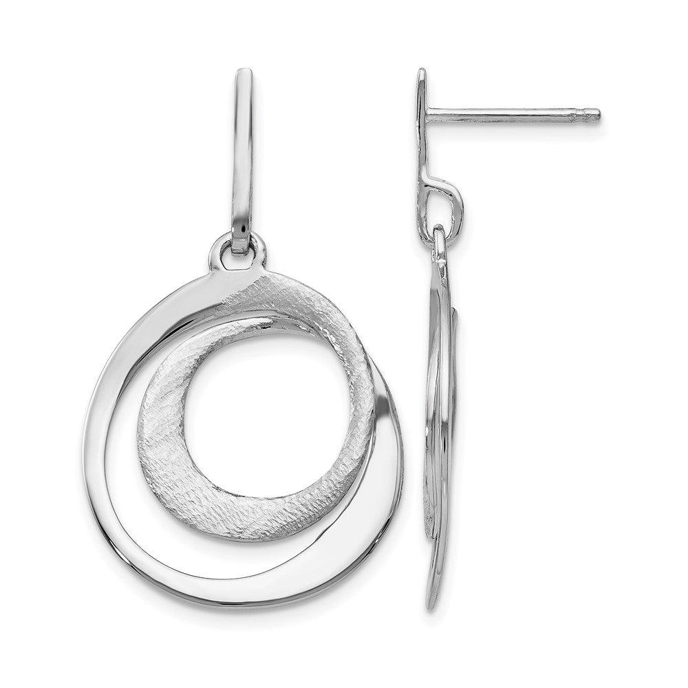 Leslie's SS RH-plated Radiant Essence Textured Post Dangle Earrings - Product Photo