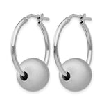 Leslie's SS RH-plated Radiant Essence Brushed & Polished Hoop Earrings - Product Photo