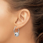 Leslie's SS RH-plated Radiant Essence Brushed & Polished Hoop Earrings - Product Photo