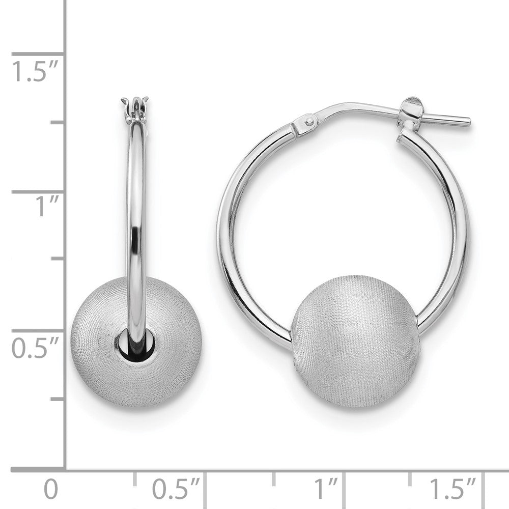 Leslie's SS RH-plated Radiant Essence Brushed & Polished Hoop Earrings - Product Photo