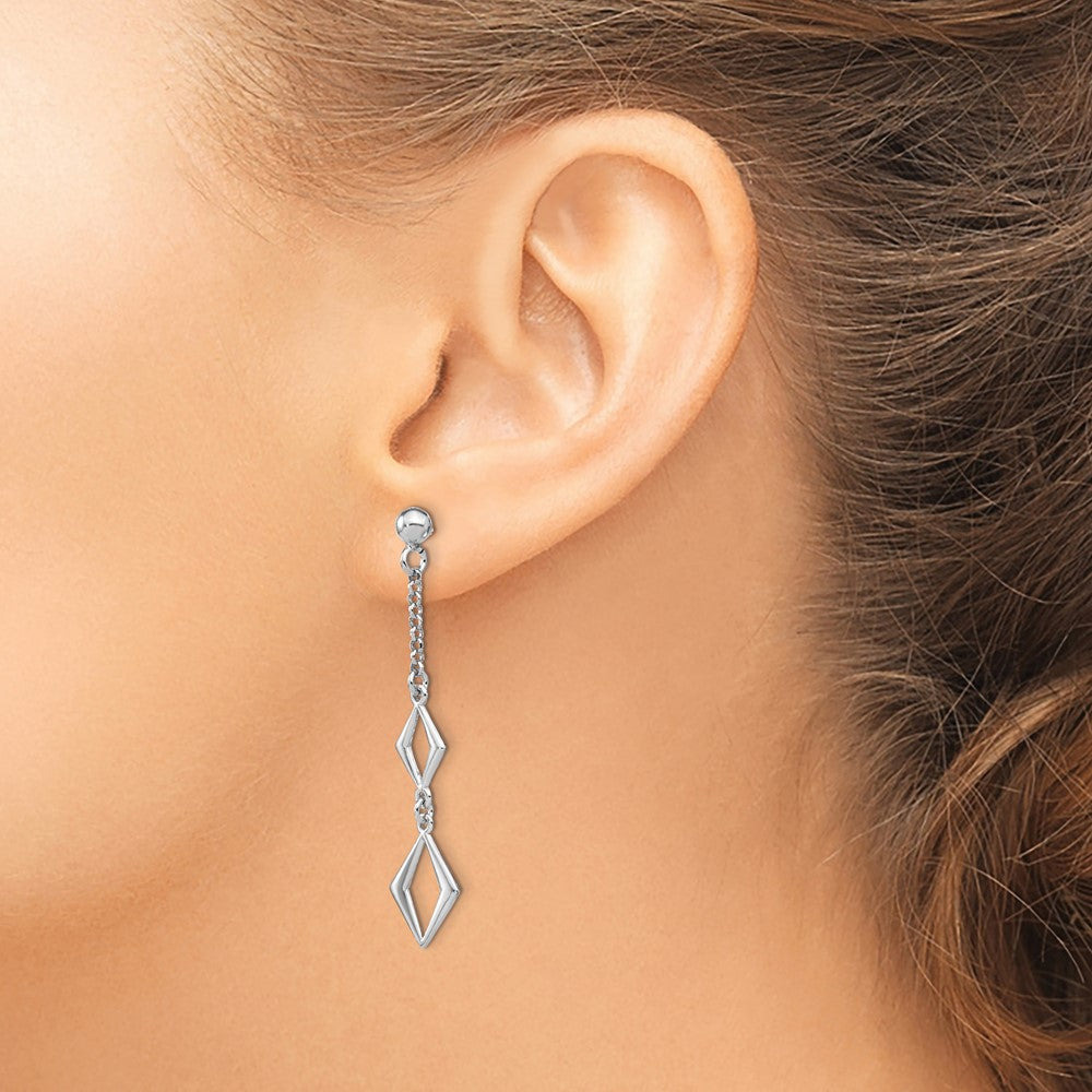 Leslie's Sterling Silver Rhodium-plated Polished Earrings - Product Photo