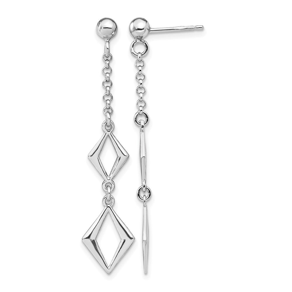 Sterling Silver Rhodium-plated Polished Earrings