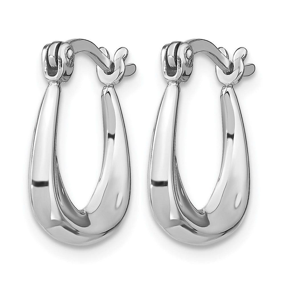 Sterling Silver Rhodium-plated Huggie Earrings