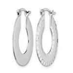 Leslie's Radiant Essence SS Rhod-plated Brushed D/C Hoop Earrings - Product Photo