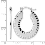 Leslie's Radiant Essence SS Rhod-plated Brushed D/C Hoop Earrings - Product Photo