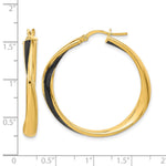 Leslie's Sterling Silver Gold-tone with Black Enamel Hoop Earrings - Product Photo