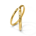 Sterling Silver Rh-plated Polished and Textured Round Hoops - Product Photo