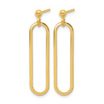 Leslie's Sterling Silver Gold-plated Polished Paperclip Post Dangle Earring - Product Photo