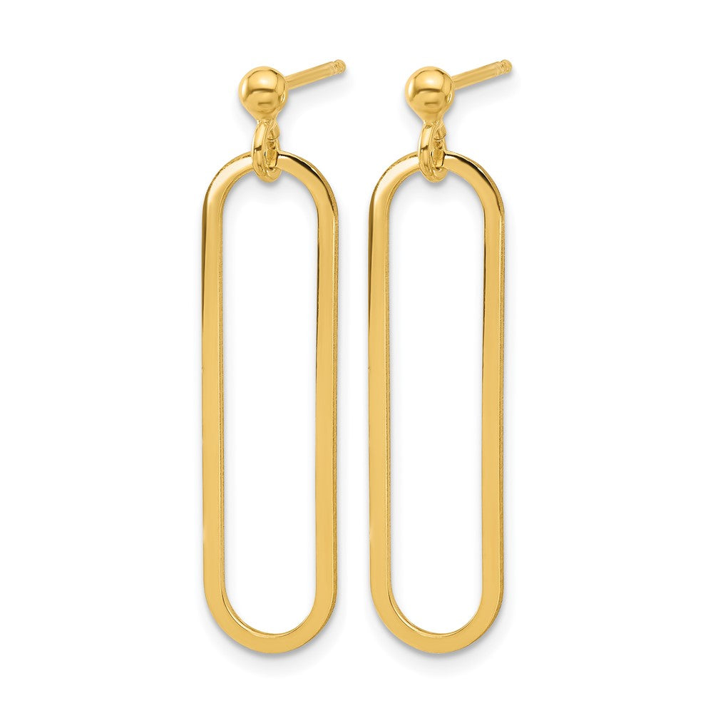Leslie's Sterling Silver Gold-plated Polished Paperclip Post Dangle Earring - Product Photo
