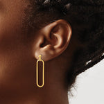 Leslie's Sterling Silver Gold-plated Polished Paperclip Post Dangle Earring - Product Photo
