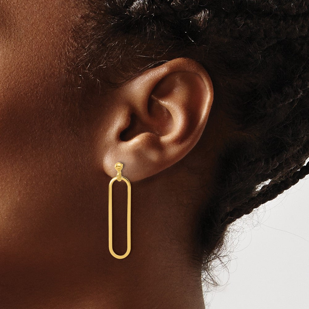Leslie's Sterling Silver Gold-plated Polished Paperclip Post Dangle Earring - Product Photo