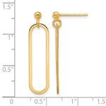Leslie's Sterling Silver Gold-plated Polished Paperclip Post Dangle Earring - Product Photo