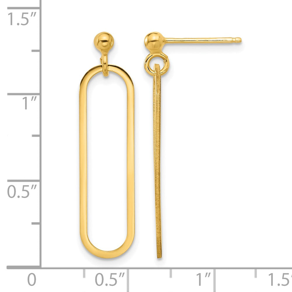 Leslie's Sterling Silver Gold-plated Polished Paperclip Post Dangle Earring - Product Photo
