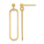 Leslie's Sterling Silver Gold-plated Polished Paperclip Post Dangle Earring - Product Photo