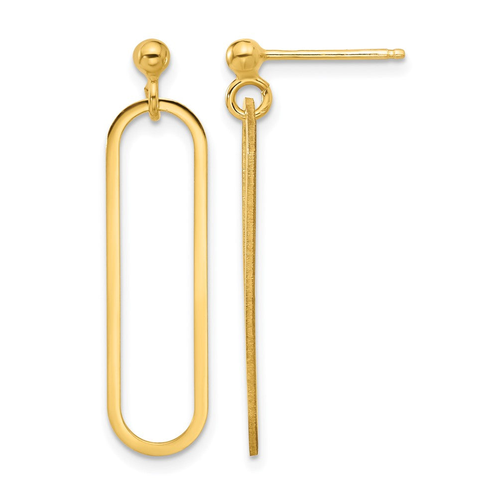 Leslie's Sterling Silver Gold-plated Polished Paperclip Post Dangle Earring - Product Photo