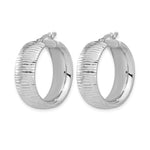 Leslie's Sterling Silver Rhodium-plated and D/C Hoop Earrings - Product Photo