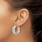 Leslie's Sterling Silver Rhodium-plated and D/C Hoop Earrings - Product Photo
