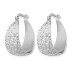 Leslie's Sterling Silver Rhodium-plated Textured Hoop Earrings - Product Photo