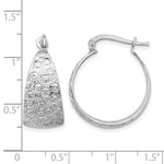 Leslie's Sterling Silver Rhodium-plated Textured Hoop Earrings - Product Photo