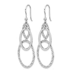Leslie's Sterling Silver Rh-plated Polished/Textured Ovals Dangle Earrings - Product Photo