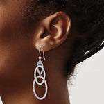 Leslie's Sterling Silver Rh-plated Polished/Textured Ovals Dangle Earrings - Product Photo