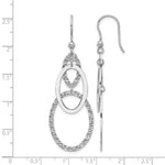 Leslie's Sterling Silver Rh-plated Polished/Textured Ovals Dangle Earrings - Product Photo