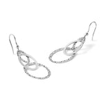 Leslie's Sterling Silver Rh-plated Polished/Textured Ovals Dangle Earrings - Product Photo