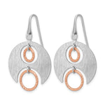 Leslie's SS Rhodium/Rose gold-plat Polished/Brushed Dangle Earrings - Product Photo