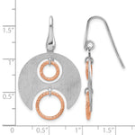 Leslie's SS Rhodium/Rose gold-plat Polished/Brushed Dangle Earrings - Product Photo