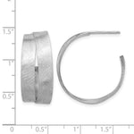 Leslie's Sterling Silver Rhodium-plate Scratch Finish J-hoop Earrings - Product Photo
