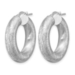 Leslie's Sterling Silver RH-plated Radiant Essence Hoop Earrings - Product Photo